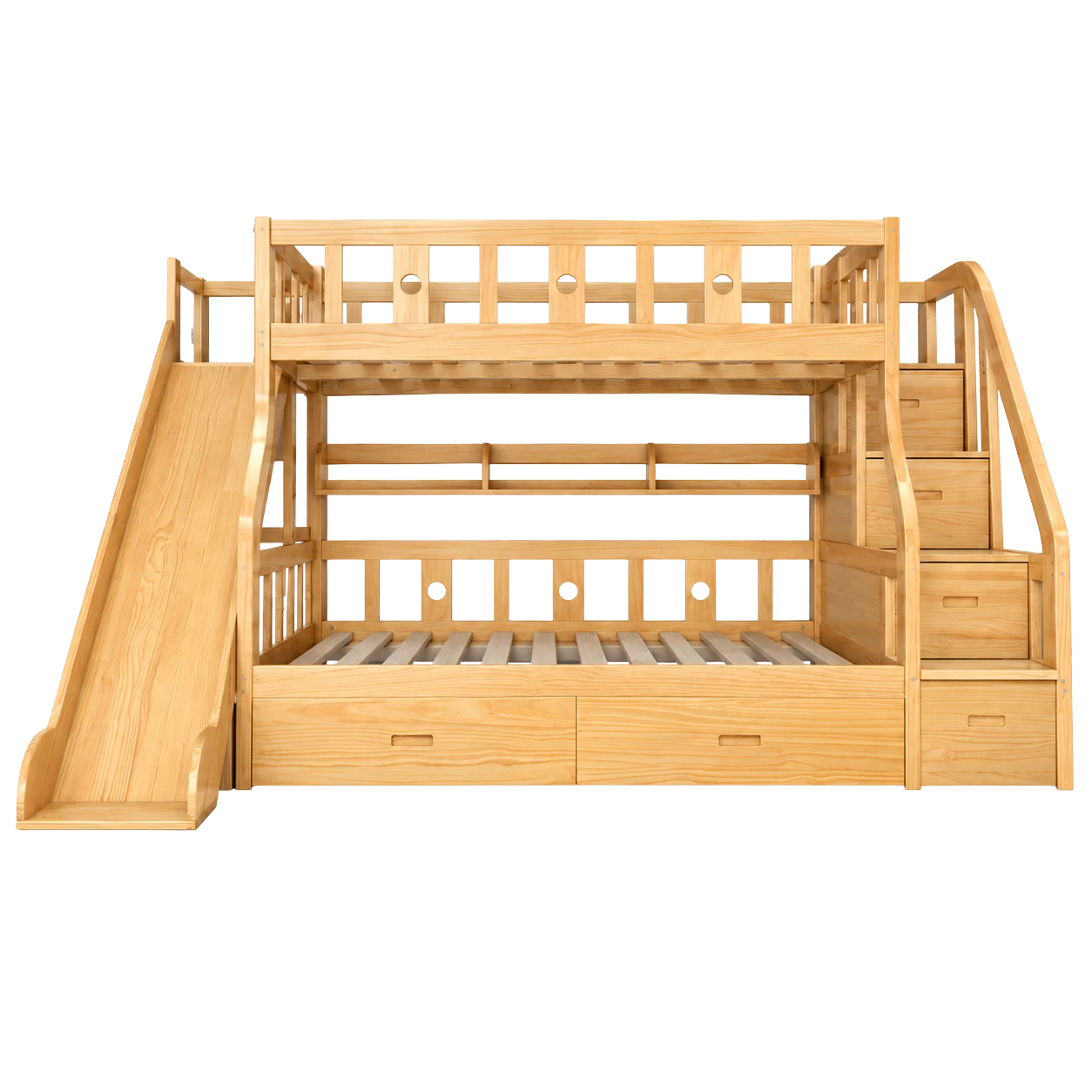 Giường Tầng Cầu Trượt Gỗ Thông CASA-GT-0001